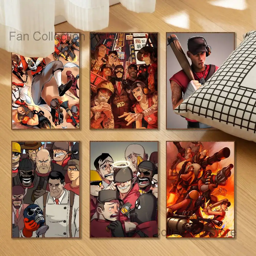For Scout Pyro Spy Sniper T-Team TF2 Poster Multi-Purpose Wall Art for Living Room Bedroom Office