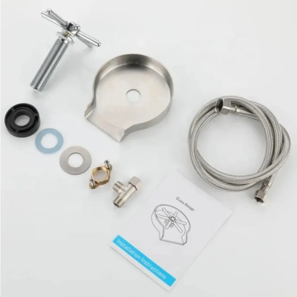 Glass Cup Bottle Washer Cleaner Beer Bar Glass Rinser Faucet Sink Accessories 304 Stainless Steel Glass Rinser for Kitchen Sinks