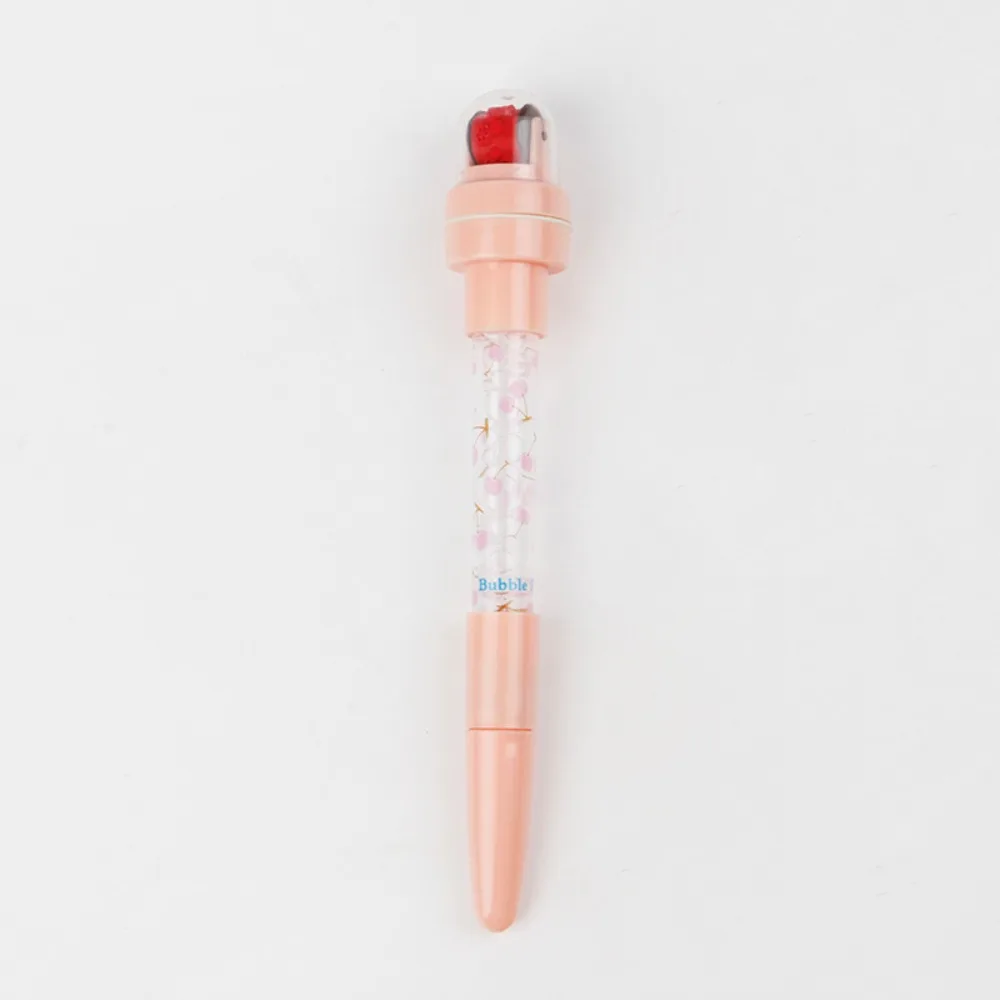 With Light Bubbler Pen With Stamp 5 In 1 Sensory Seal Roller Stamp Pen Fidget Writing Signing Bubble Blowing Pen Children's