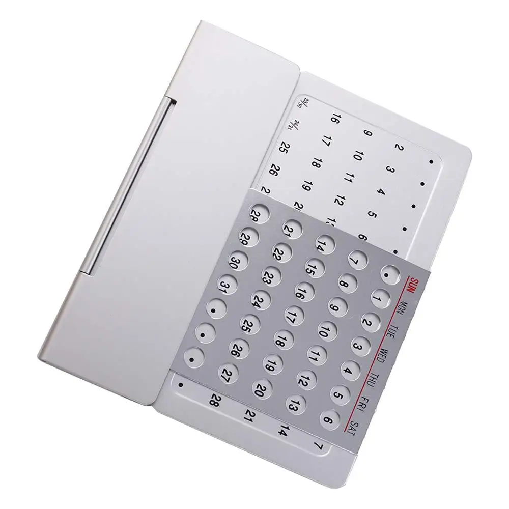 Decor Gift Office Supplies Aluminum Alloy Desk Decor For Home 100 Years Calendar Perpetual Calendar Calendar Metal Calendar