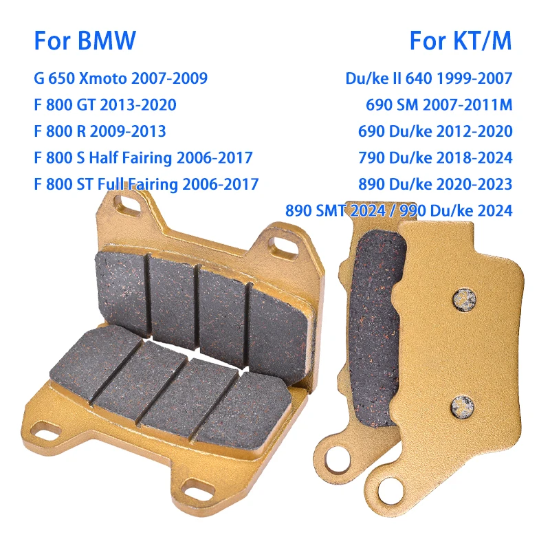 Motorcycle Front Rear Brake Pads For KT/M Du/ke 640 690 790 890 990 SM SMT For BMW F 800 F800 R S GT ST F800R F800S G650 G 650