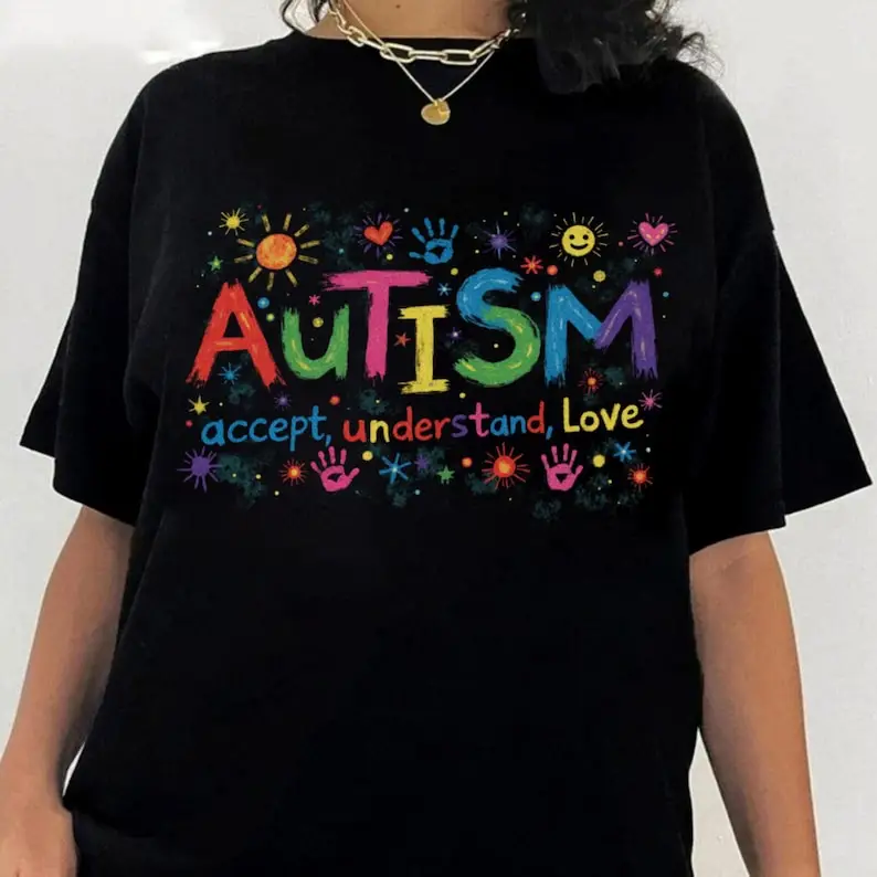 Brushstroke Autism Shirt, Autism Awareness T-Shirt,  Autism Awareness Ribbon , Puzzle Pieces TShirt