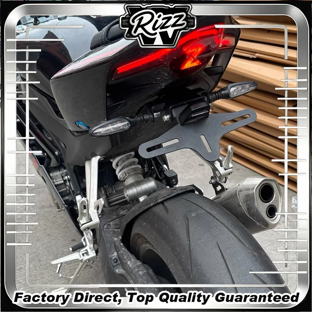 【Factory Direct】For KOVE 350RR Jerez, customize with a short tail license plate holder and a stainless steel license plate frame