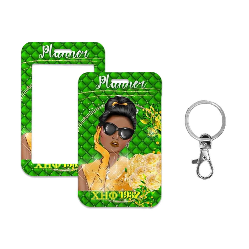 

Sorority Chi Eta Phi Patterns Women Lanyards ID Badge Holder Strap Work Card Bus Access Card Holder Keychains Accessories