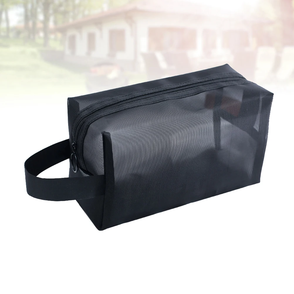 3Pcs Mesh Bag Set Portable Zipper Makeup Pouch Organizers for Toiletries Coins Jewelry Large Medium Small Size Travel