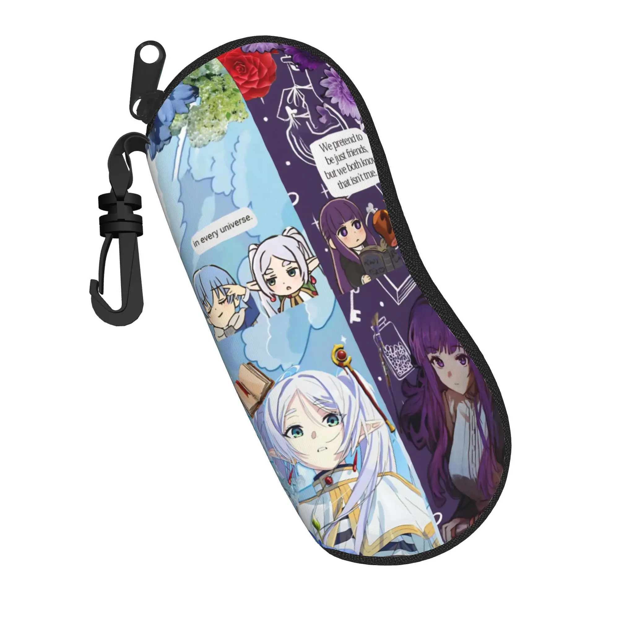Frieren Anime Glasses Case Men Women Anti-Fall Box Fern Friend Sunglasses Storage Box Print Eye Contacts Case
