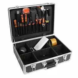 Valise de quincaillerie portable multifonctionnelle en aluminium, boîtes d'évaluation, boîte de rangement, outils de réparation spéciaux, électricien, ménage