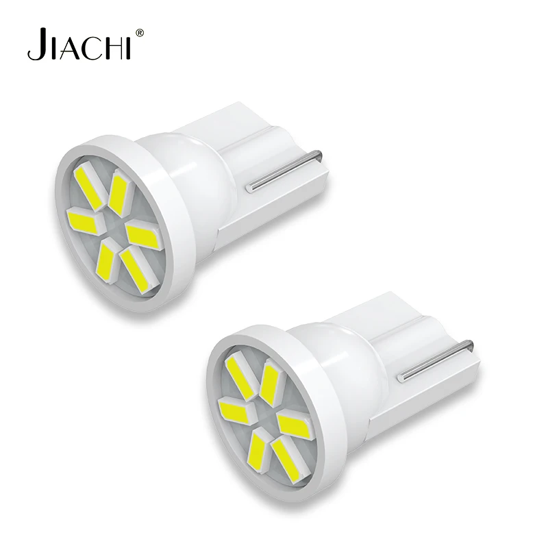 

Jiachi 100PCS Auto T10 W5W Led Bulbs 12V 194 168 3014 6 Chip Car Interior Dome Map Lights White Red Amber Blue Green Pink Lamps