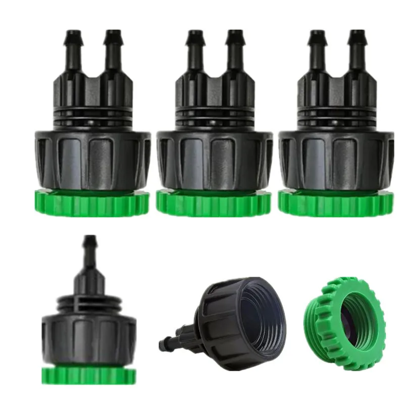 5pcs 1/2 3/4'' Drip Irrigation Kit Tap Adapter Faucet Connector Splitter for 1/4inch 4/7mm Hose Garden Watering System Car Wash