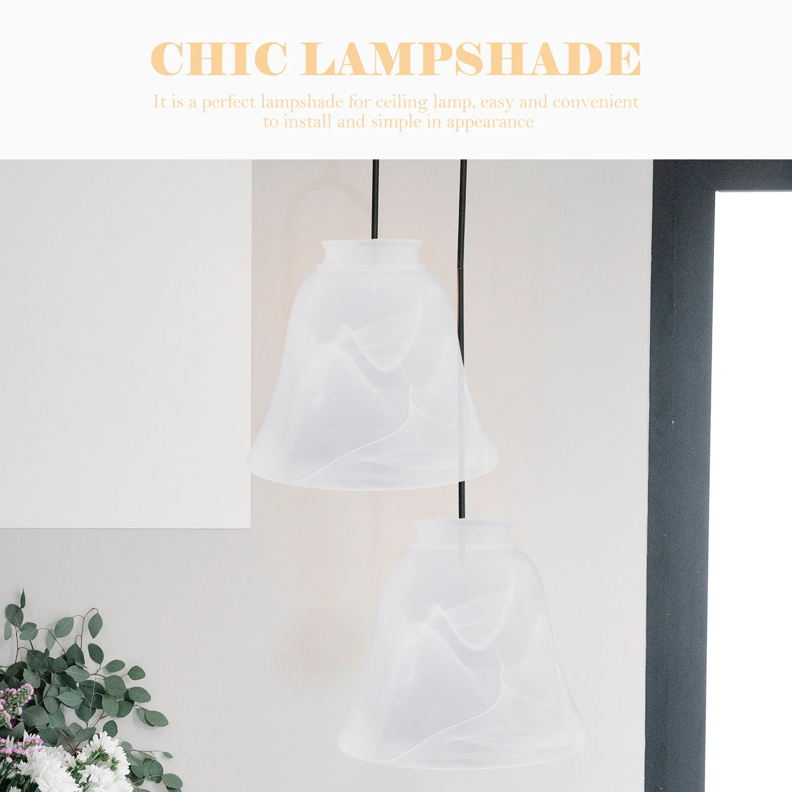 

Frosted Glass Lampshade Delicate Craft Design Ceiling Lamp Cover Hanging Light Cover Home Decorative Lamp Shade