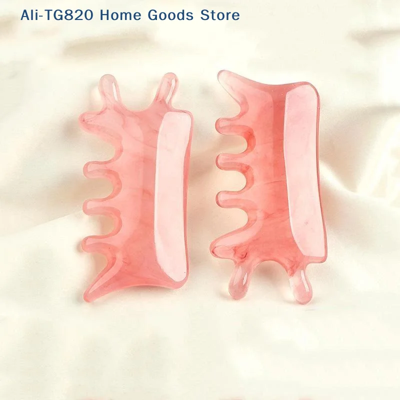 [TG820]4 In 1 Head Massage Comb Meridian Scalp Resin Scalp Massage Comb Head Unblocking Face Nose Massager Guasha Tools