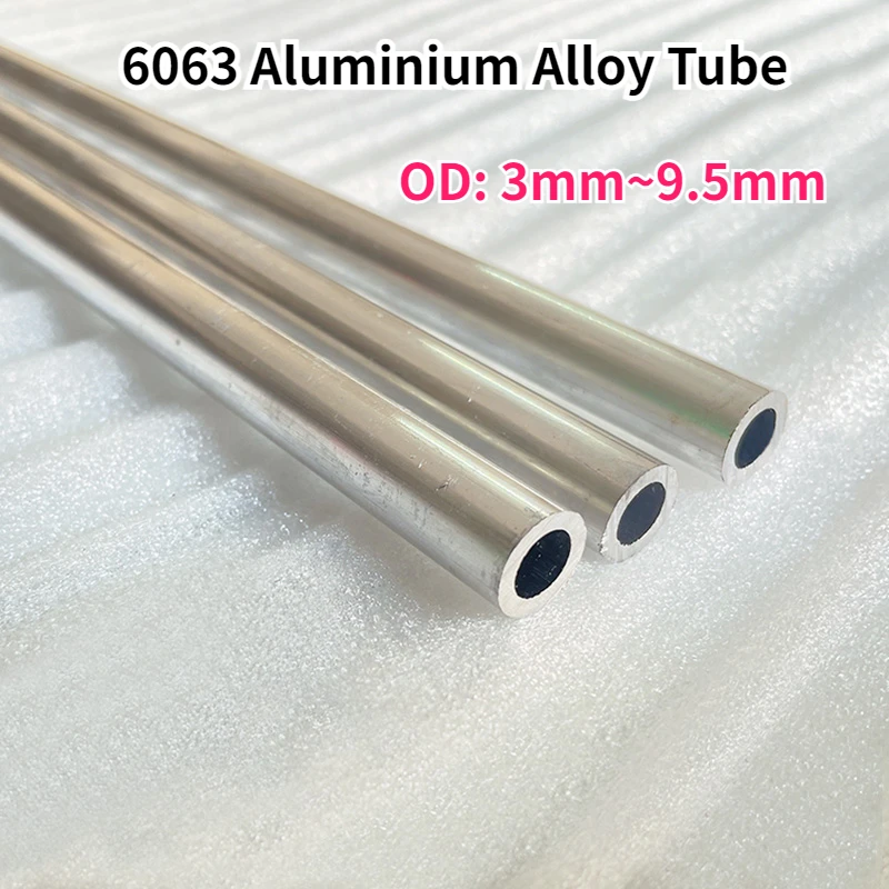 1Pc Length 100-500mm 6063 Aluminium Alloy Tube OD 3/4/5/6/6.5/7/7.5/8/8.5/9/9.5mm Hollow Round Aluminum Pipe