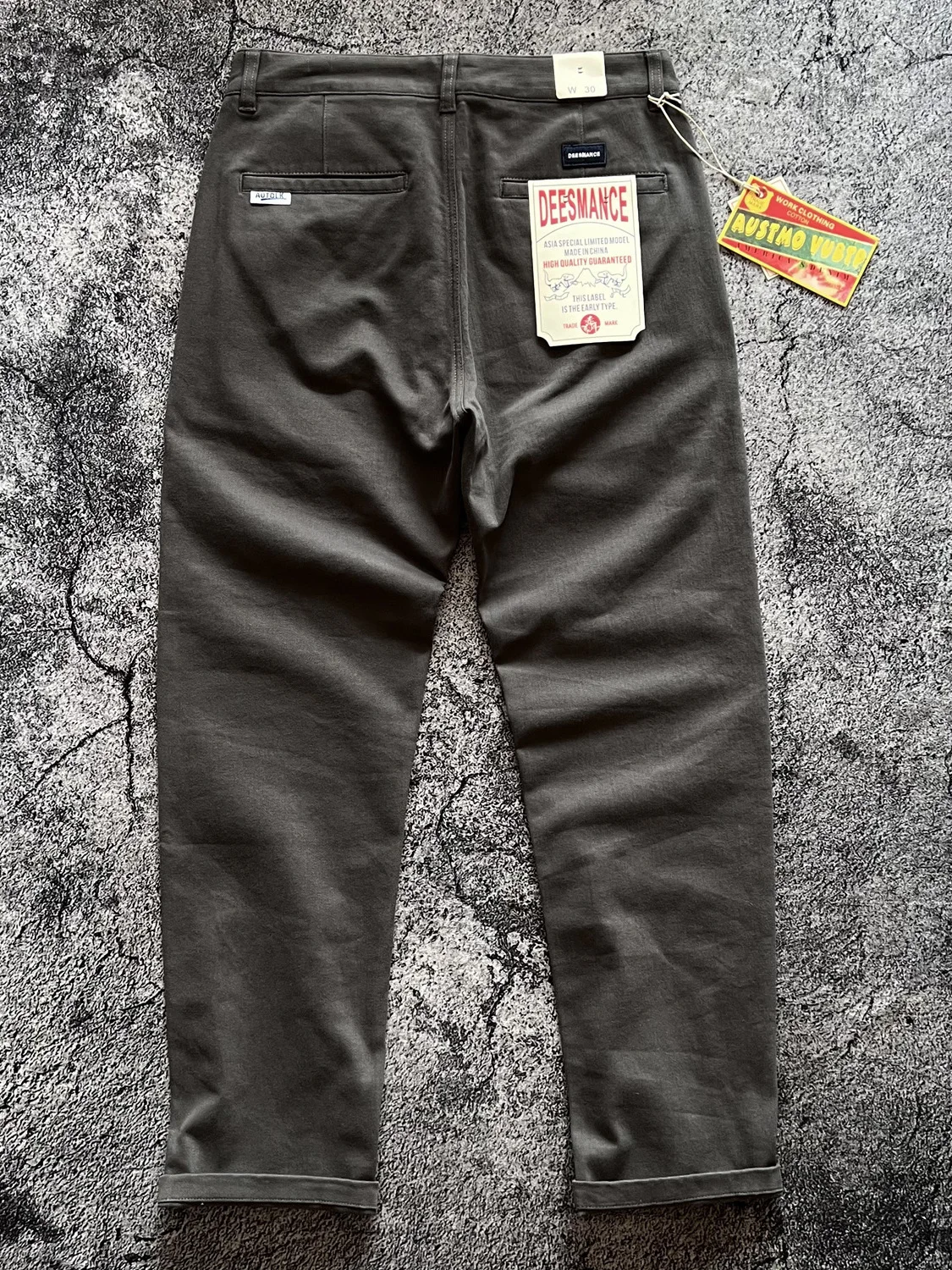 

Thiened Heavyweight Autumn Winter Pure Color Basic Elastic Casual Pants Men's Trendy Workwear Trousers Straight Leg Zipper Fly