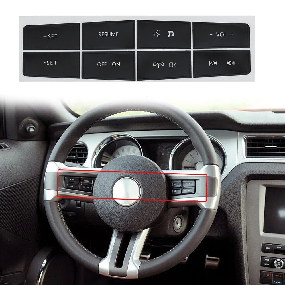 1pc Car Panel Repair Sticker Car Control Button Decal Car Console Decorative Sticker Auto Accessories for Ford Mustang 2010-2012