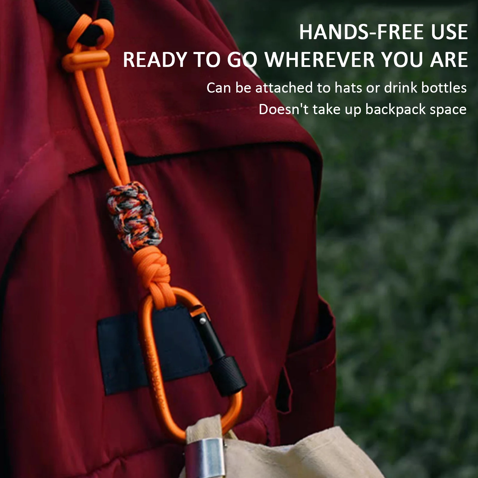 2 Stück Wasserflaschenhalter mit Karabinerhaken, multifunktionales Schlüsselband, Schlüsselanhänger, Outdoor-Ausrüstung für Männer und Frauen, Camping- und Wanderausflüge – Detail 10