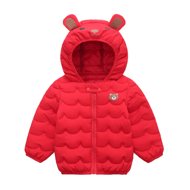 Winter jacket cartoon print hooded insulation for 1-5 y boys girls Korean version new coat thickened fashion children's clothing