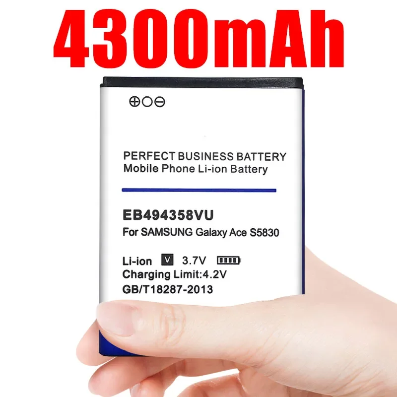 

4300mah Eb494358vu Battery for Samsung Galaxy Ace 5830 S6802 B7510 I569 I579 I619 S5660 S5670 S5830i S5838 S6102 S6108 S5830