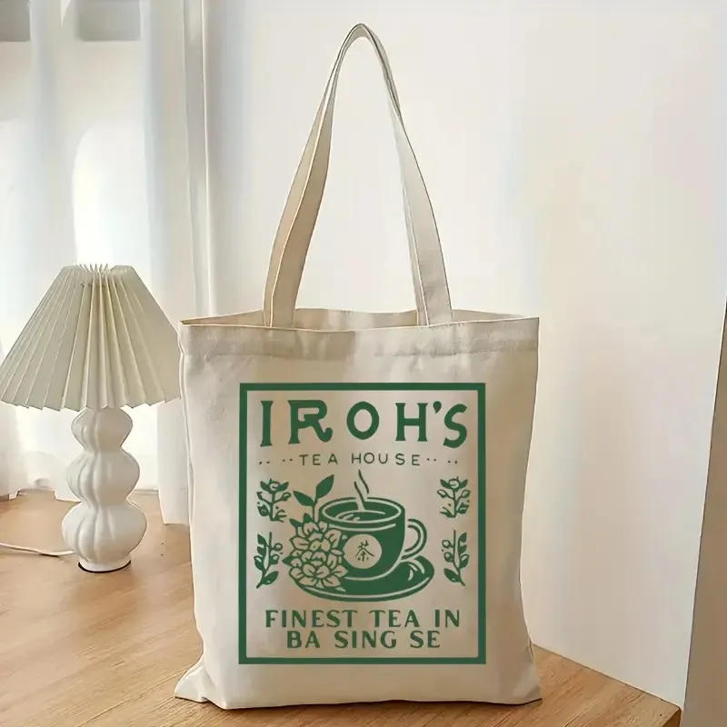 Iroh's Tea House Pattern Tote Bag Stylish Shoulder Bag Large Capacity for Shopping Travel & Daily Use Perfect Gift for Tea Lover
