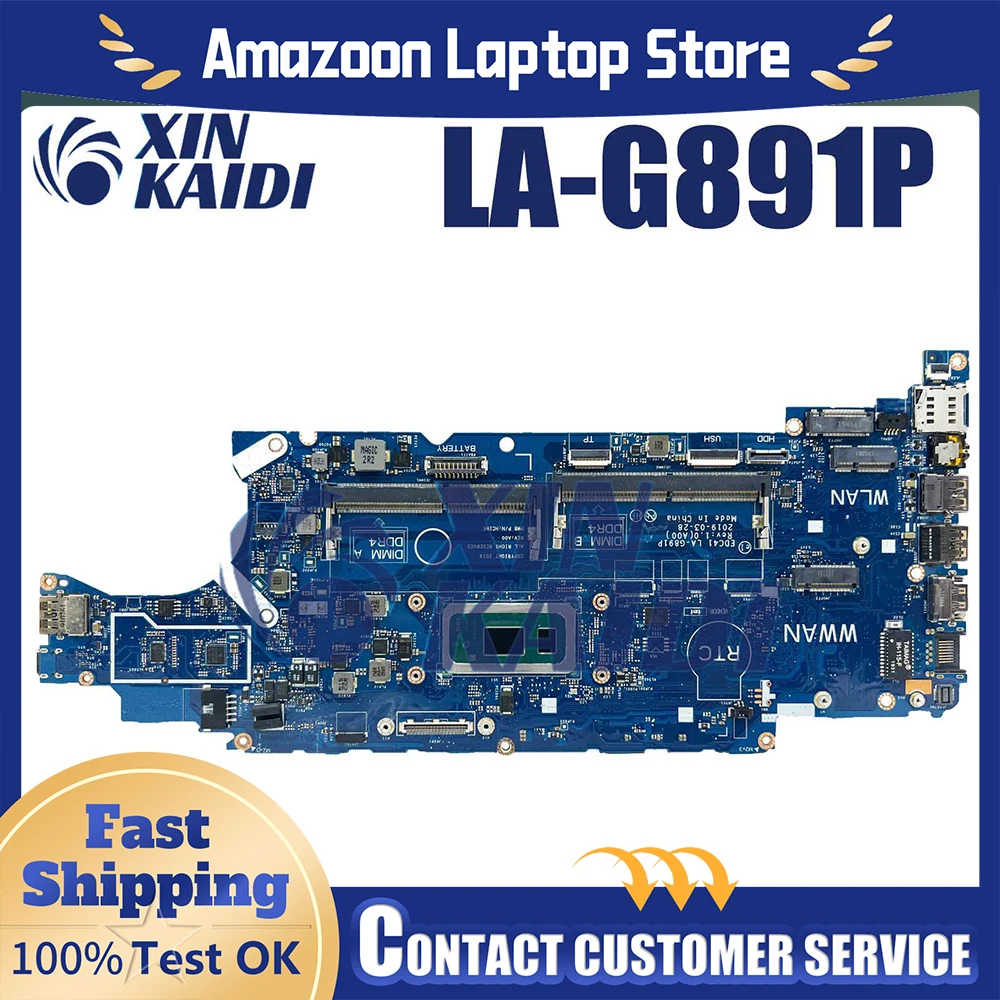 

For DELL Latitude 5400 Laptop Motherboard LA-G891P 03CY3R 052T0R I5-8265U i7-8665U Notebook Mainboard 100% Tested OK