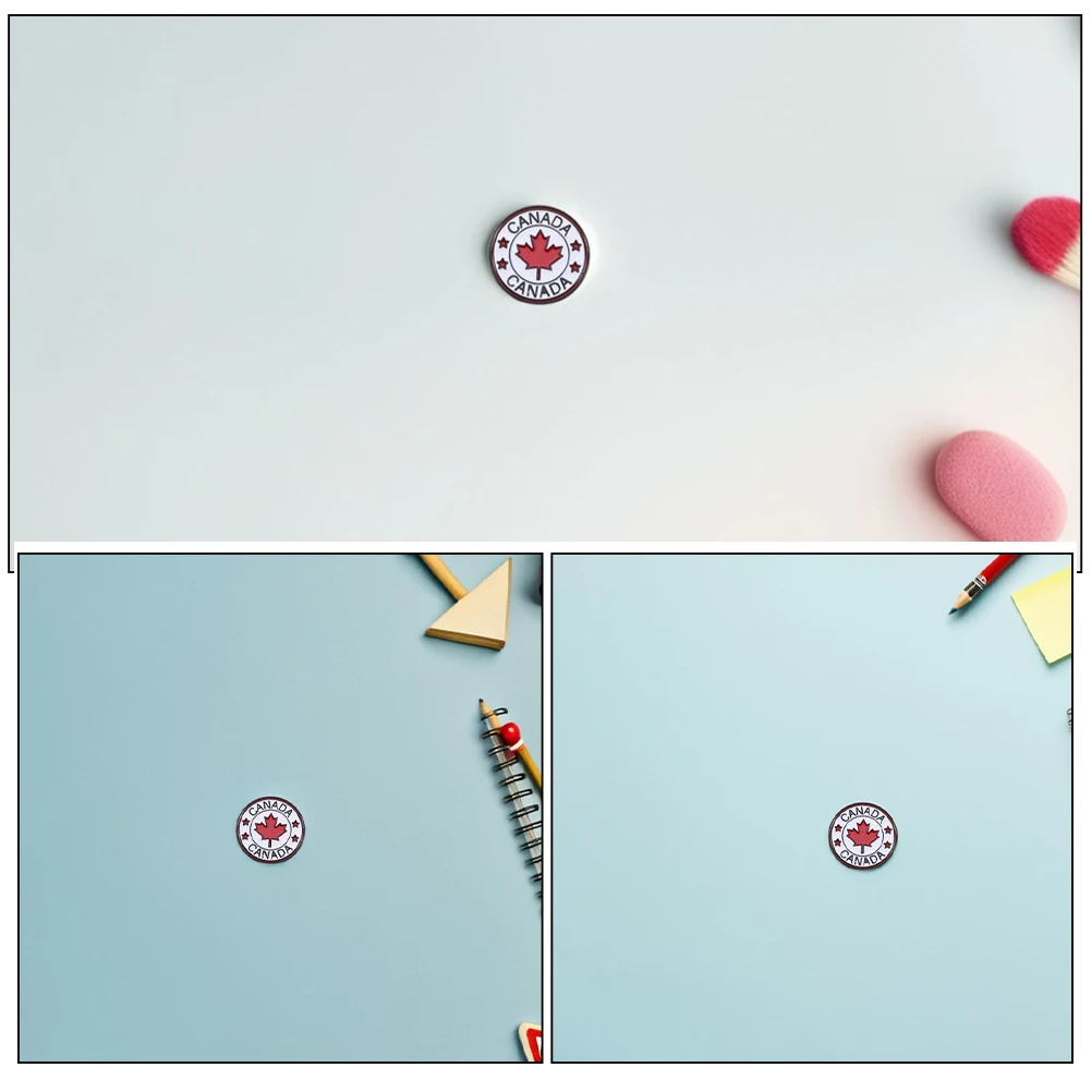 

8Pcs Leaf Brooch Pins Canada Flag Round Enamel Patriotic Lapel Pins Party Suit Accessories Canada Pin