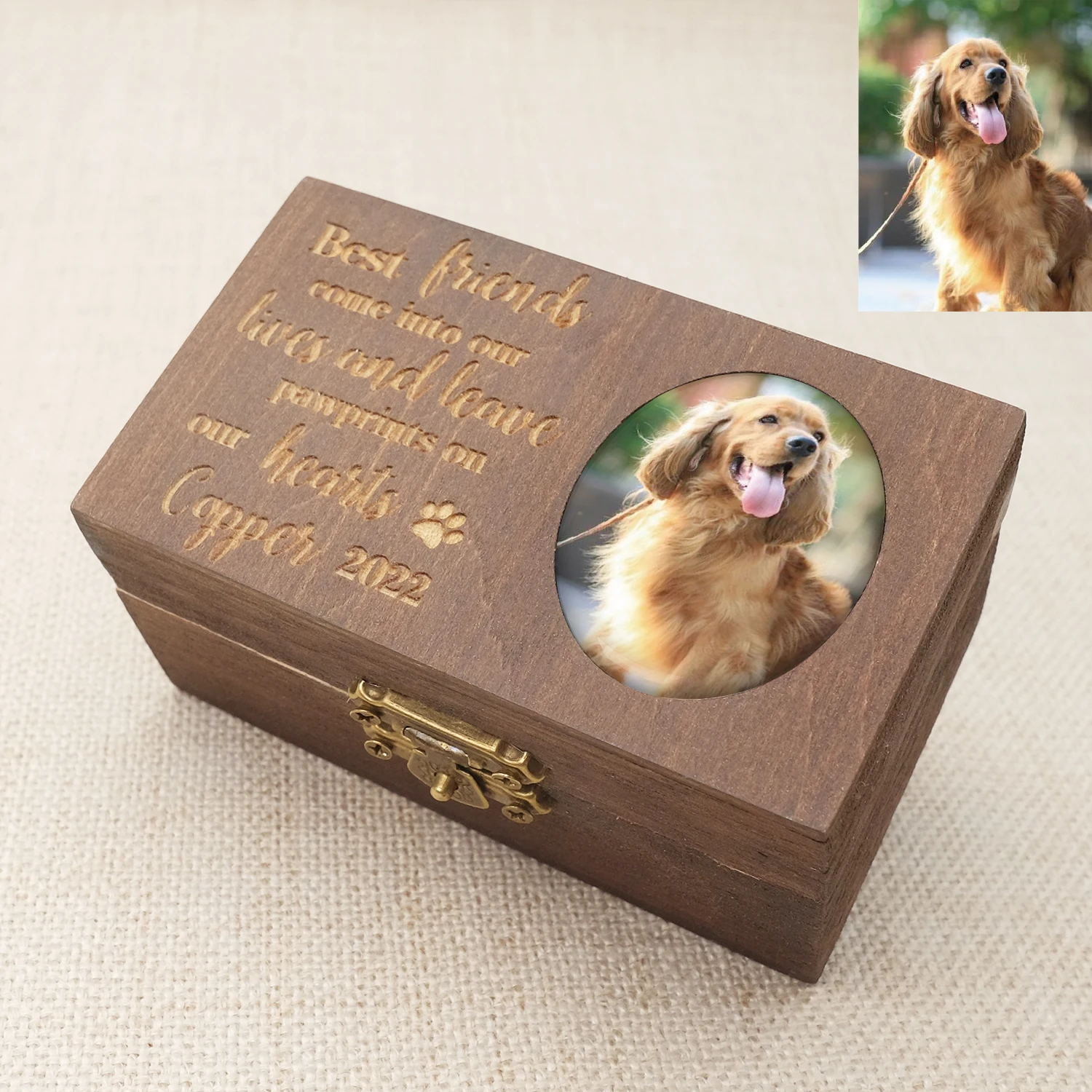 

Custom Pet Fur Box, Personalized Urn for Pet Ashes, Engraved Wood Box for Pets, Ashes Urn for Pets, Keepsake Box