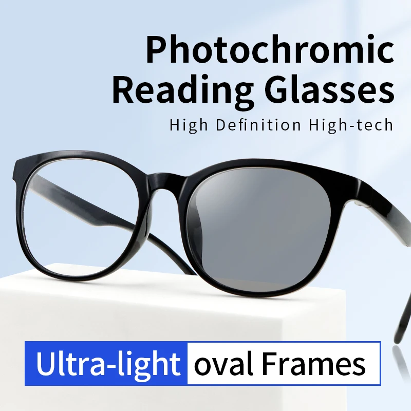 Photochromic Reading Glasses Extremely Light TR90 Frame Classic of Style Sunglasses Readers Outdoor Glasses for Men and Women