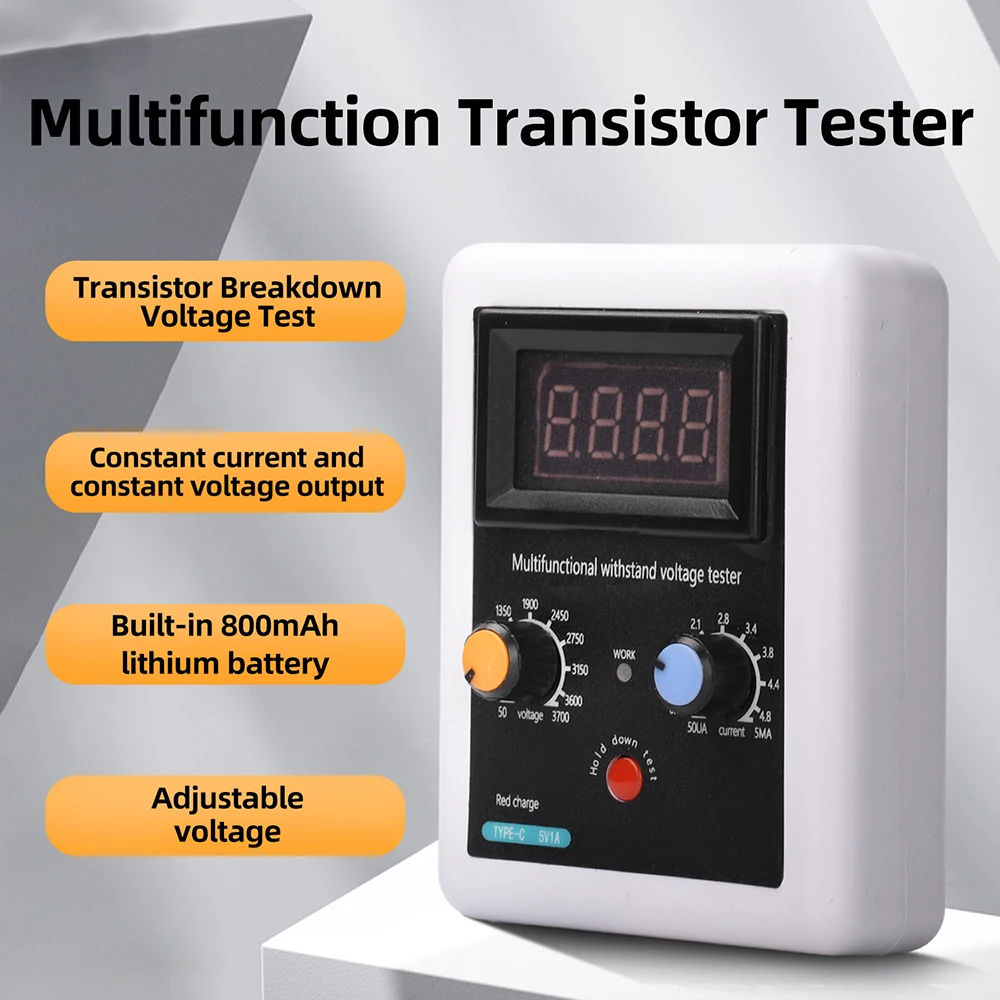 Digital Multi-meter Transistor Tester Diode Triode Capacitor Resistor Test Meter for MOSFETs, IGBTs, Transistors, Diodes, LEDs