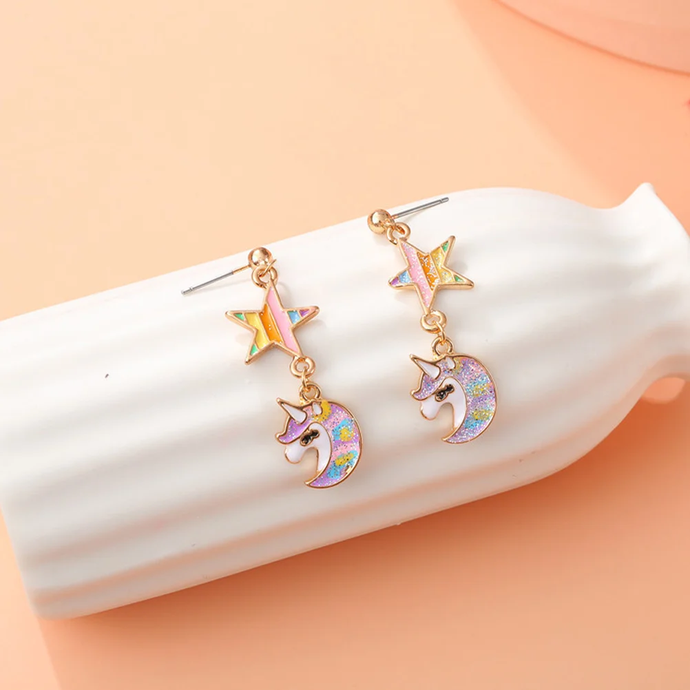 

1Pair Unicorn Ear Studs Dainty Earrings for Women Cute Small Lightweight Jewelry for Weddings Graduations Parties Unique Ear