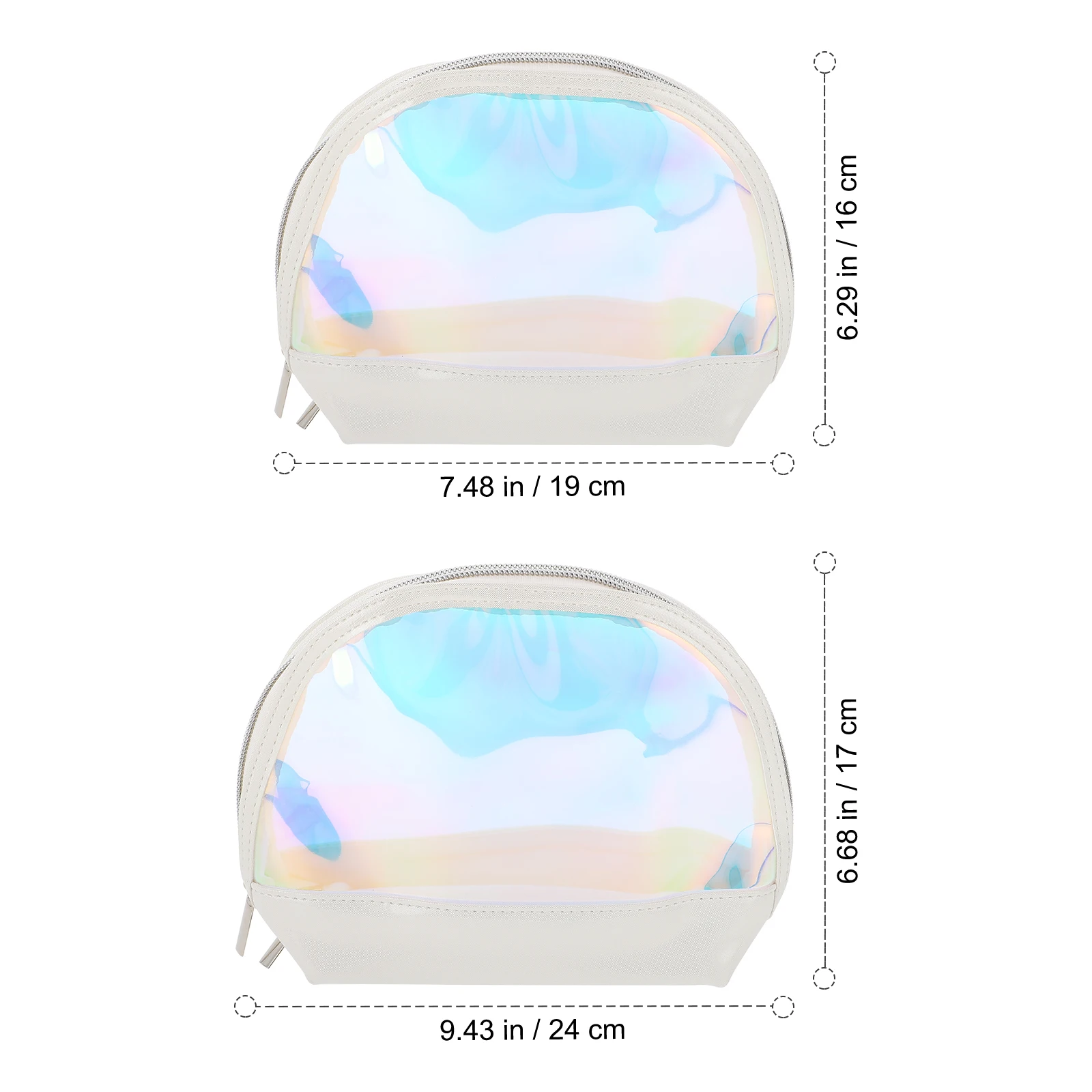 

2pcs Waterproof Makeup Bags Travel Storage Pouches Portable Transparent Organizer Shell Shape Wash Pouch Toiletry Bag