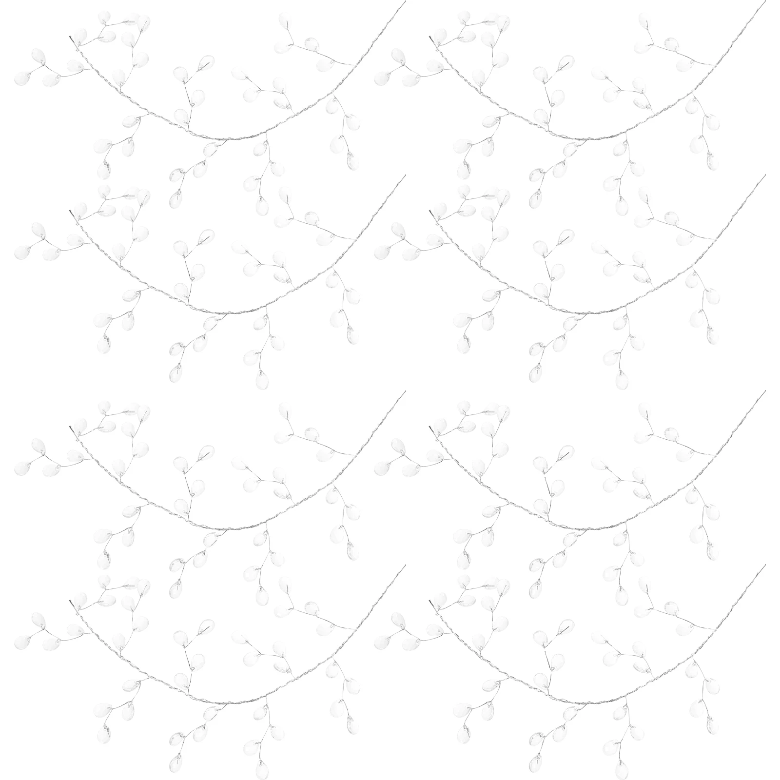 

10 Bunches Drop Flower Stems White Acrylic Bridal Decor Artificial Picks Home Ornament Non Fading Resin Flowers