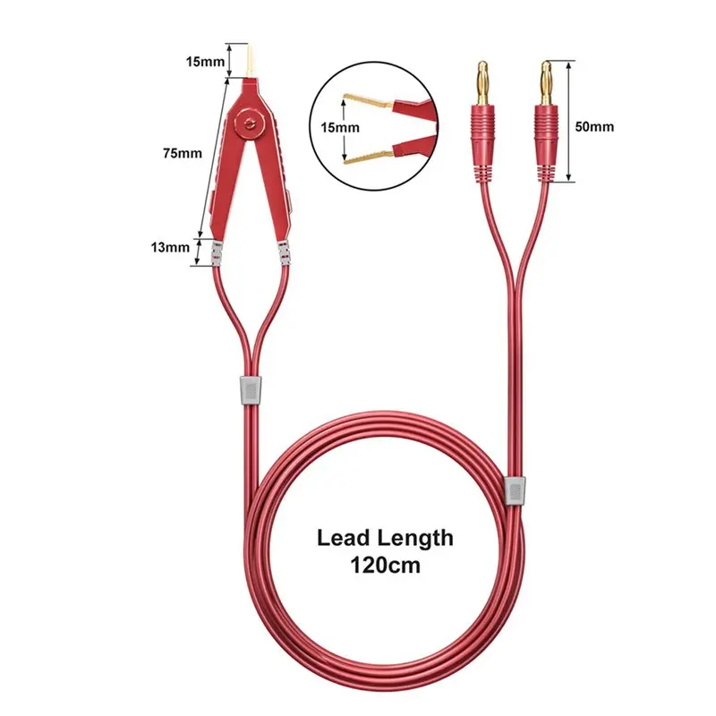 【RECOMENDAR】3X Meter Test Leads Terminal Kelvin Clips Cable Wires To 4Mm Banana Plugs Gold-Plated