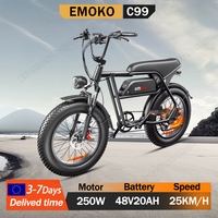 EMOKO C99 Electric Bike 250W Motor 48V20AH Battery Hydraulic Brake Motorcycle E-bike 20*4-In Fat Tire Off-Road Electric Bicycle