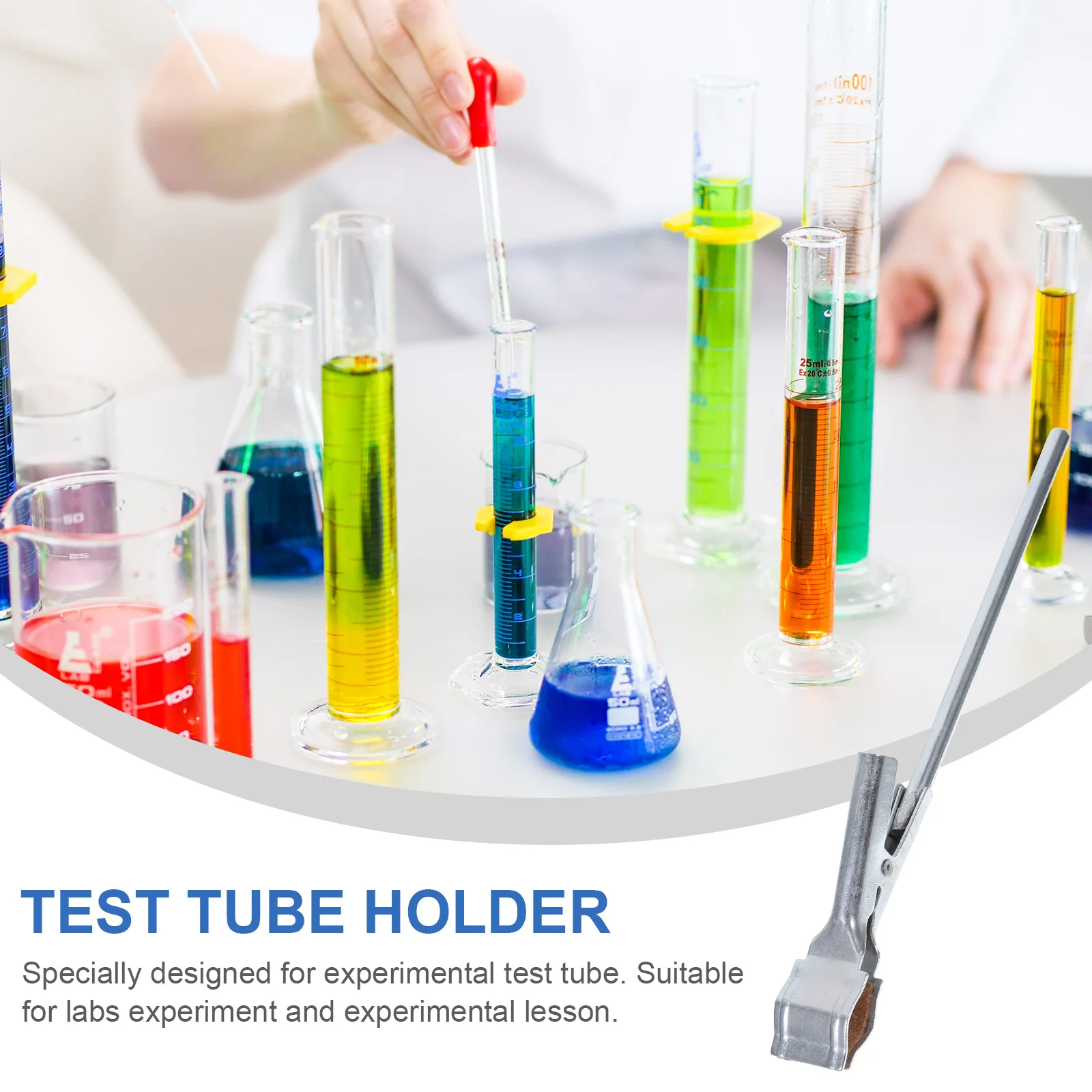 

2pcs Test Tube Holder Iron Clamp for Lab Experiment Galvanized Anti Rust Teaching Equipment Laboratory Accessory