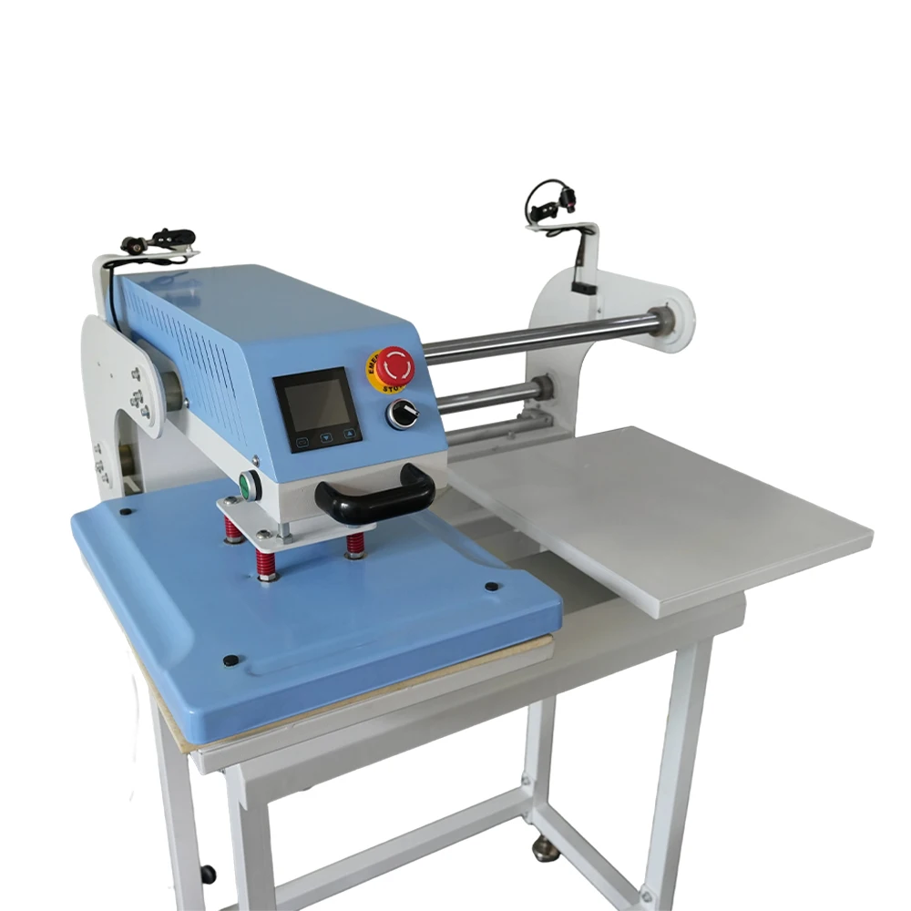 Reliable Dual Station Pneumatic Auto Heat Press Machine Including Las er Guides for Transfer Applications