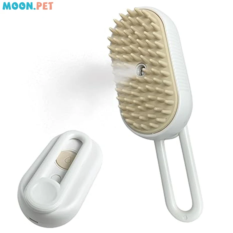 

Upgraded Steamy Cat Brush 3 in 1 Pet Spray Comb Soft Silicone Self Cleaning Steam Brush for Massage Pet Hair Removal Cat and Dog