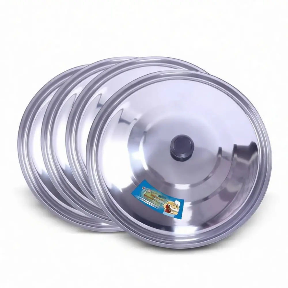 Thickened Stainless Steel Pot Lid Universal Culinary Pan Cover Durable Kitchen Cooking Lid Modern Metal Wok Pot Caps