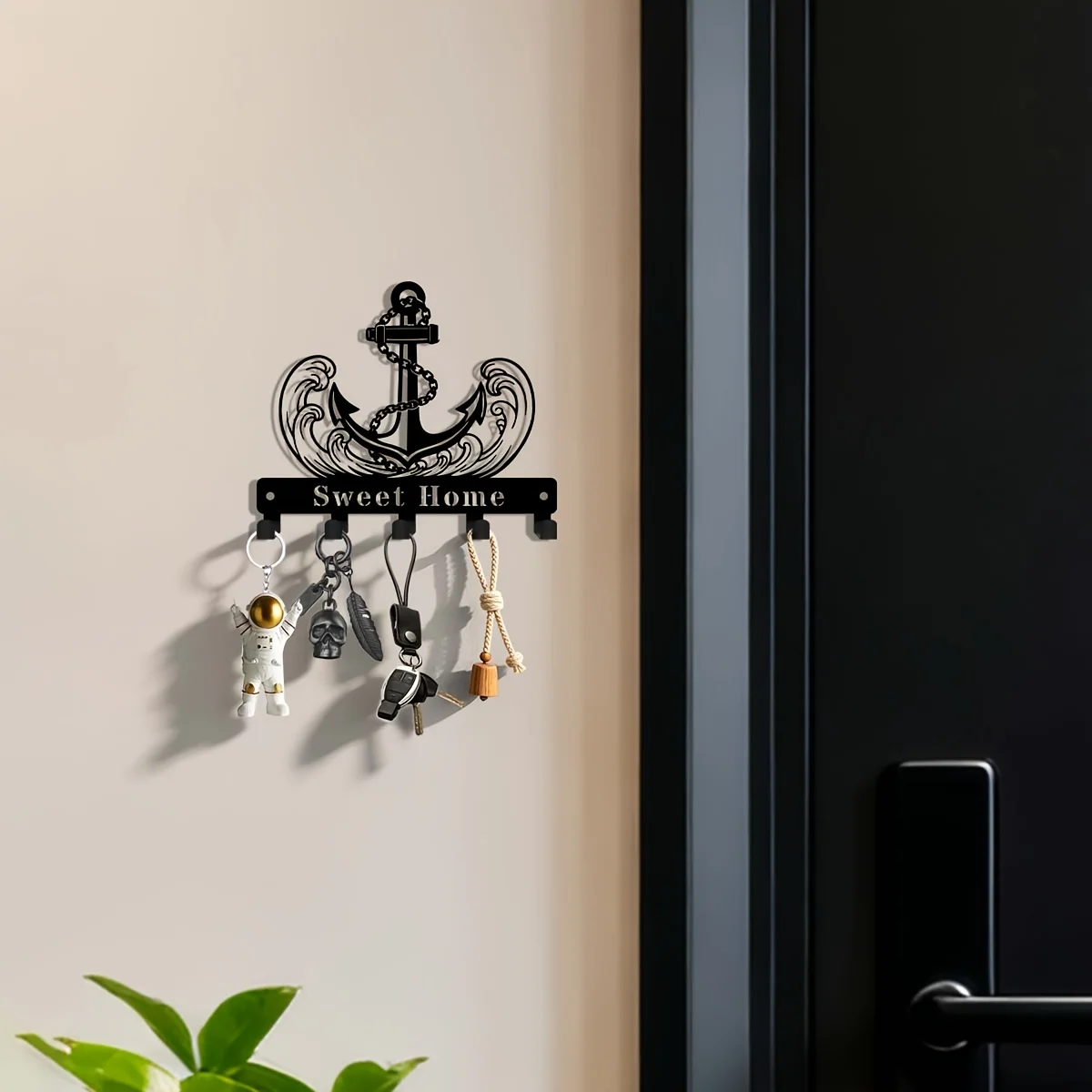 CIFBUY Retro Anchor Iron Wall Art Metal Key Hook Decor for Home Office Kitchen Porch Hat Storage Organizer Vintage Decor