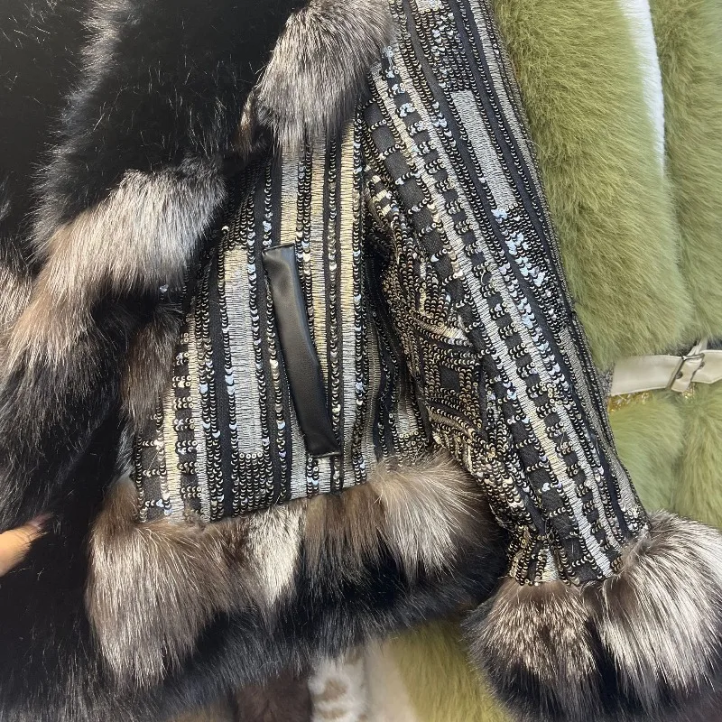 Winter Comfortable Woolen Jacket Women's Warm Fur Coat Heavy Industry Short Water Mink Furry Top Trendy Long-sleeves Overcoat