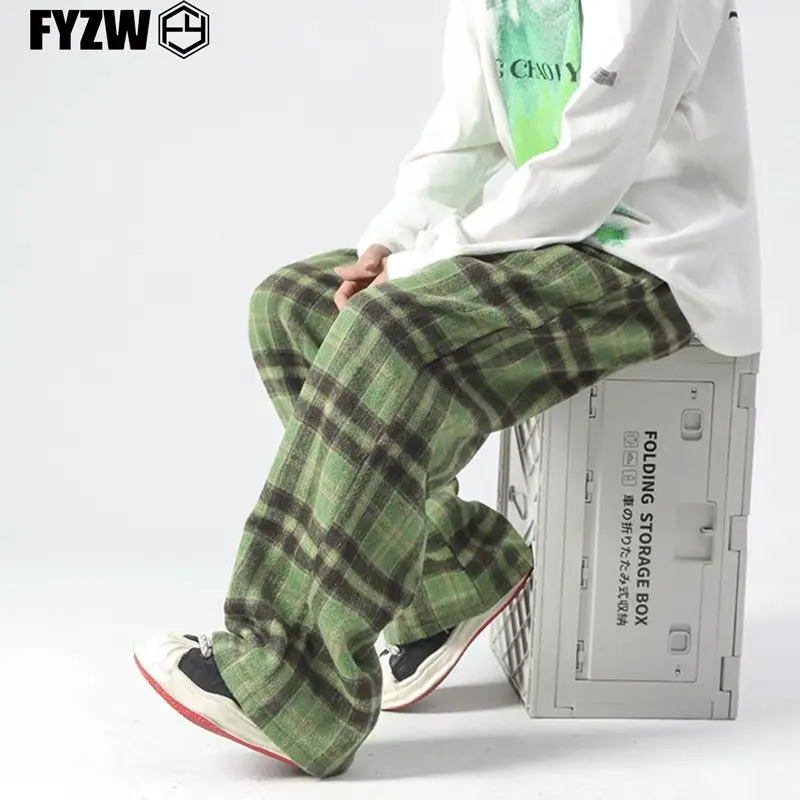 Avocado Green Small Fragrance Style Pants Japanese Cityboy Retro Couple Pants Men's Drape Casual Straight Pants