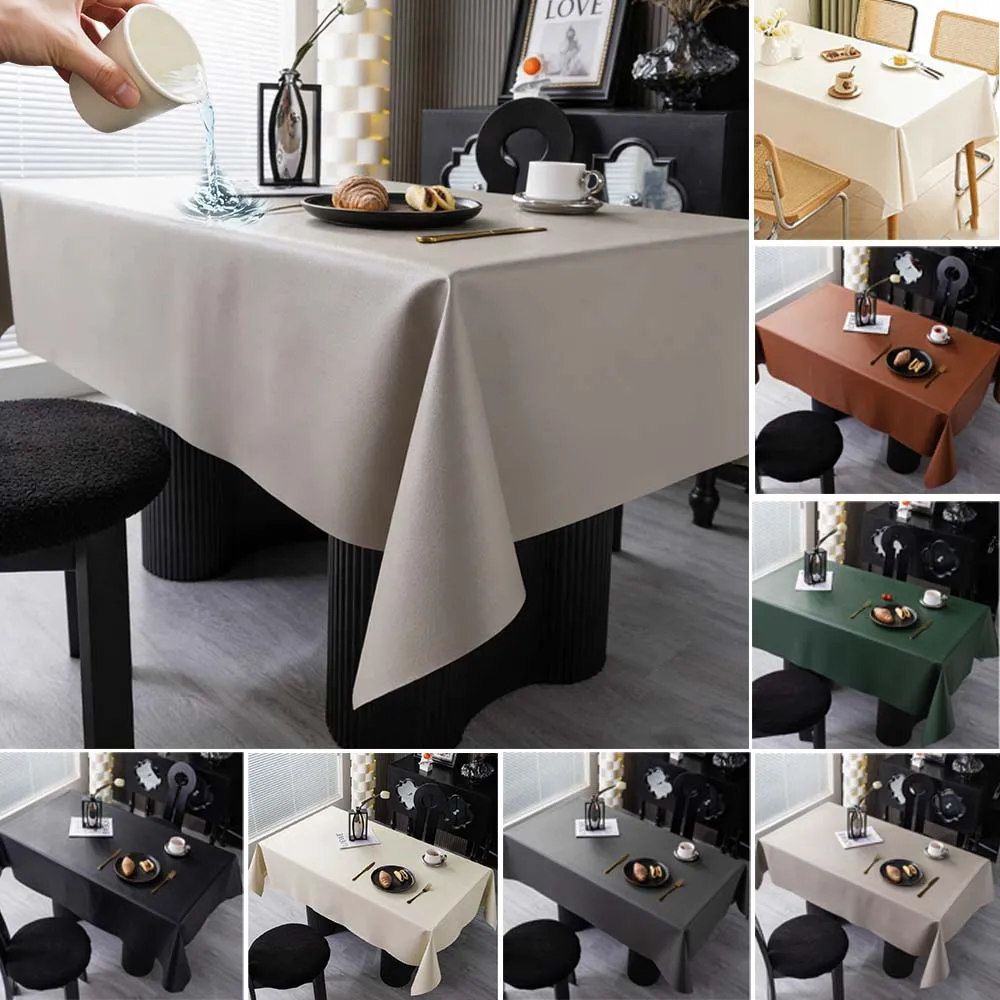 

Wedding Rectangle Tablecloth Waterproof Oil Proof Dirt Repellent Holiday Table Cover Protector for Dining Kitchen Mantel Blanco
