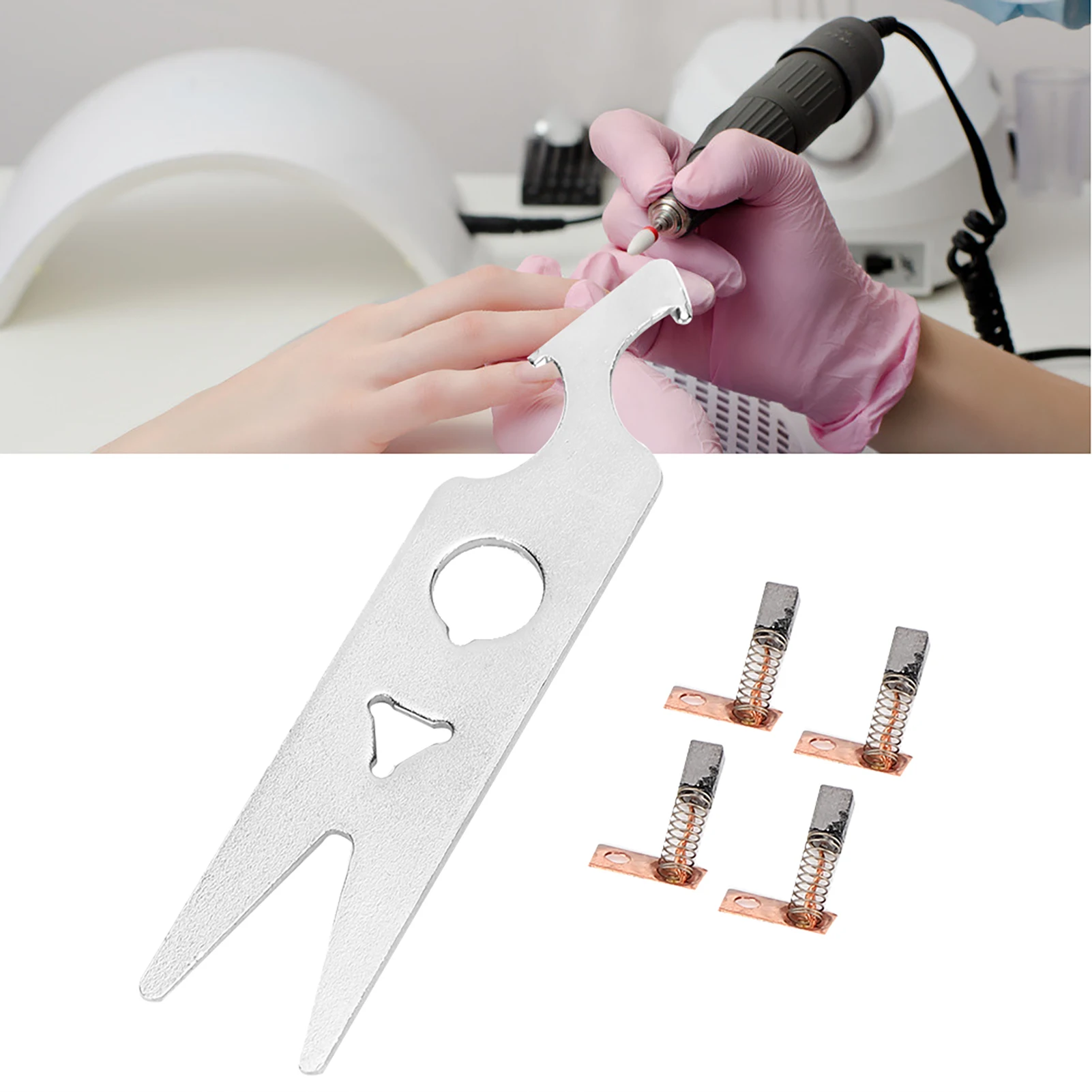 Escova de carbono Wrench Set para Nail Drill Handpiece Acessório, peça de reposição, carbono, escovas para Nail Drill, 2 pares