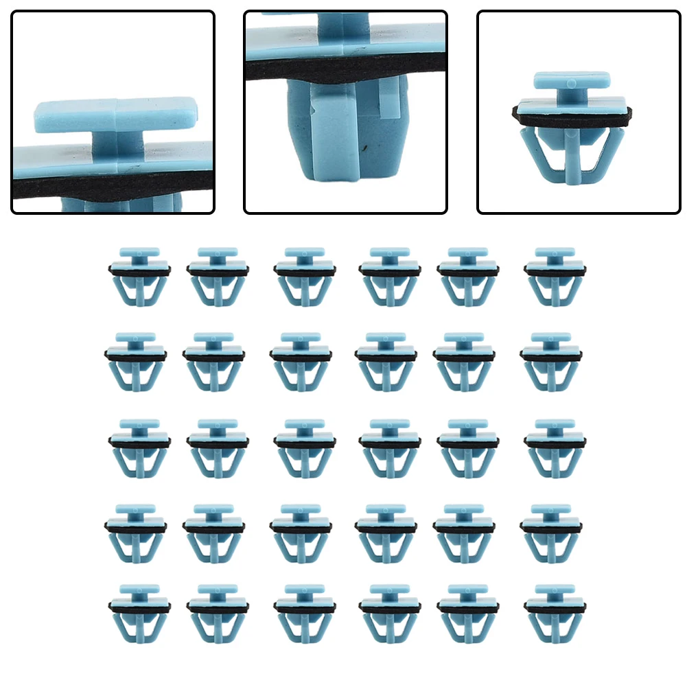 30pcs Car Rocker Panel Moulding Clips Door Panel Clip With Sealer Fastener For Kia For Hyundai Fender Flare Exterior Moulding
