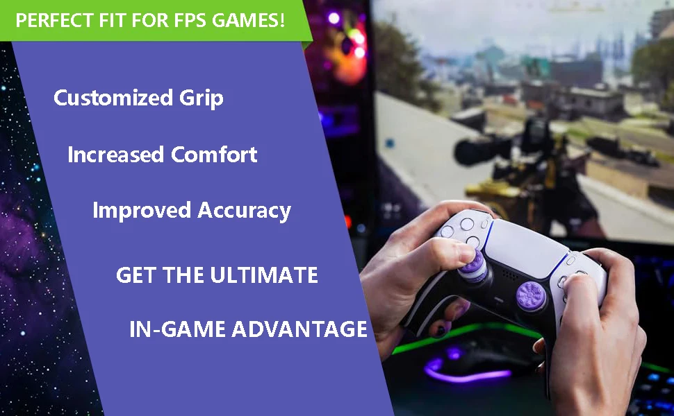 NEU 2PCS Freek Galaxy Professional Thumbstick (Lila Schwarz & Weiß) für Xbox Series X/S Thumbstick – Detail 6