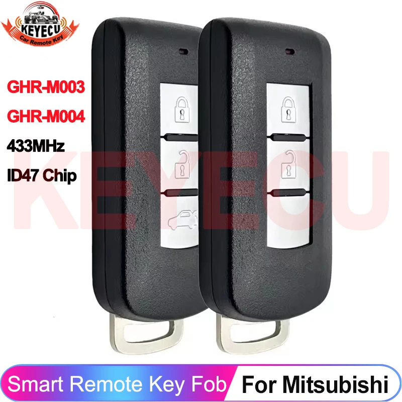 Smart ID47 Chip 433MHz For Mitsubishi Pajero Sport L200 Montero 2015 2016 2017 2018 2019 Key Remote Fob GHR-M004 GHR-M003