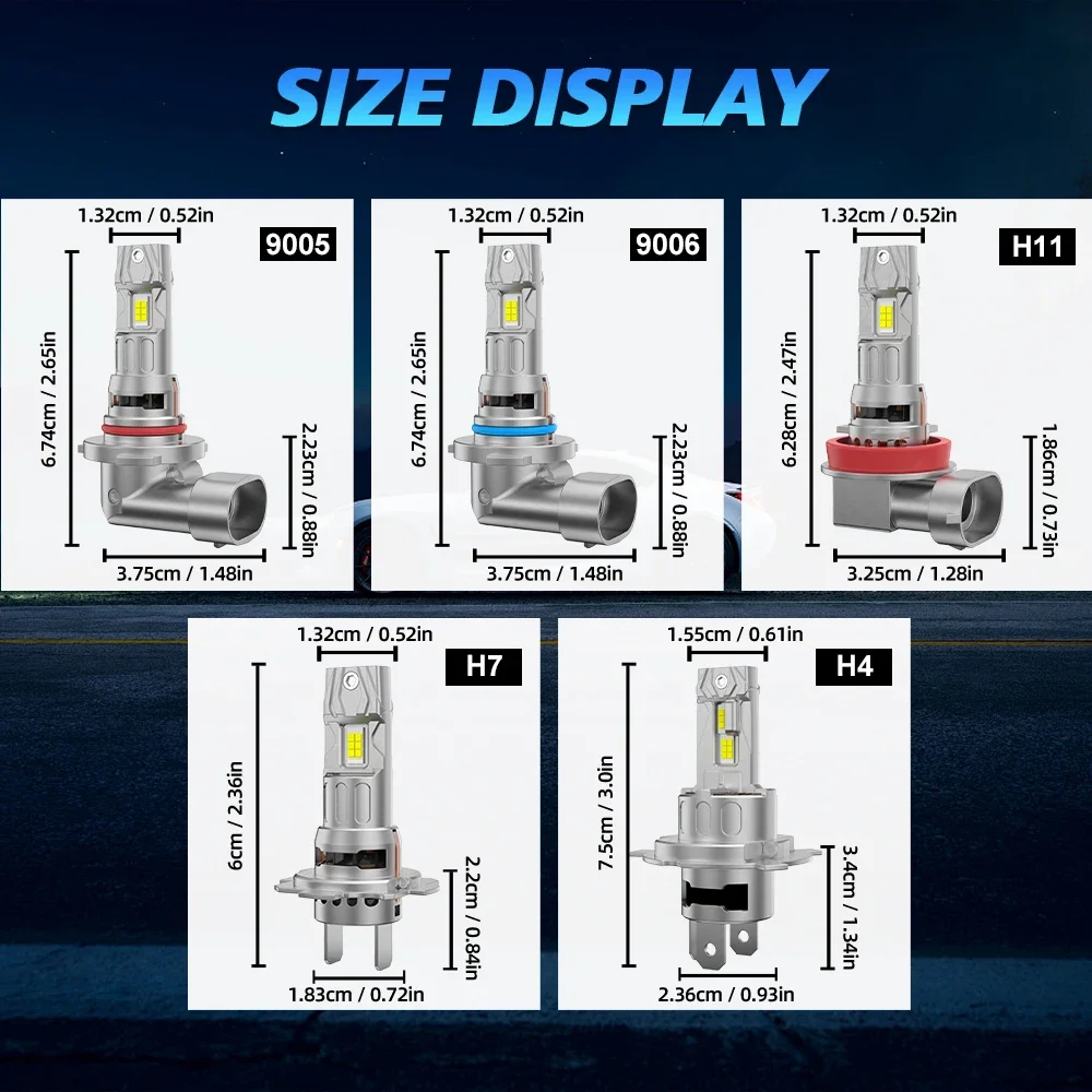 2 قطعة توربو H7 LED أضواء CANBUS 50000LM 120 واط H4 H11 H9 9005 9006 HB3 HB4 مصباح 7035 CSP سيارة لاسلكية المصابيح الأمامية مع مروحة M29
