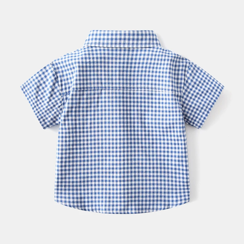 DIMUSI Summer Boys' Short Sleeved Shirt Outdoor Casual Cotton Lapel kids' Tops Fashion Slim Preppy Shirt Children's Clothing