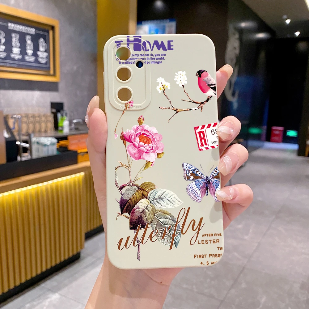 Compatiable with Samsung Galaxy A16 Luxury Beauty Flower Case Lens Protective Cover