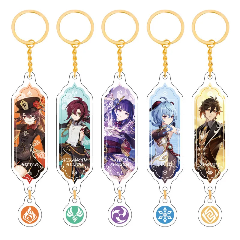 Impact Acrylic Keychains Anime Game Hutao Klee Itto Razor Venti Diona Raiden Shogun Kaedehara Kazuha Key Chains Charms