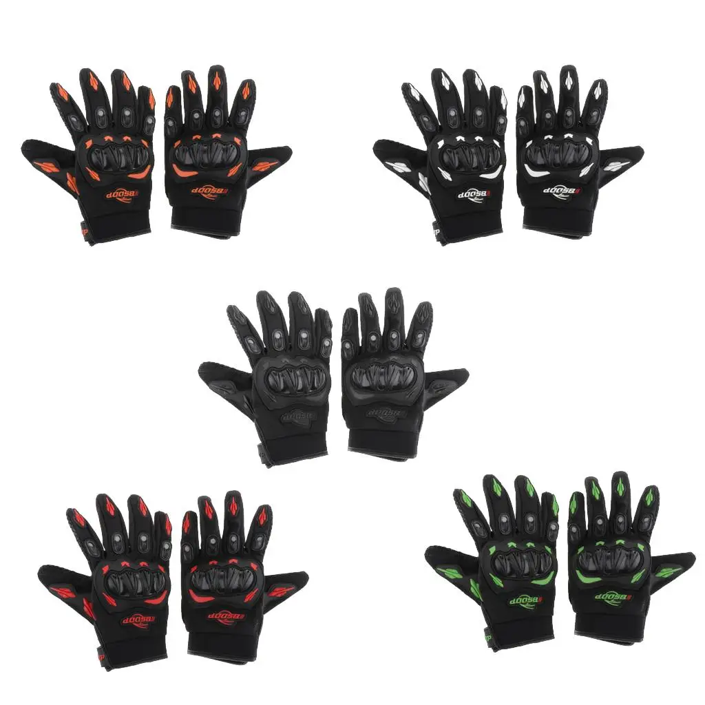 Motorcycle Full Finger Gloves Hi Flow Mesh Breathable Anti Fall Shell Reinforced for Urban Riding Protection