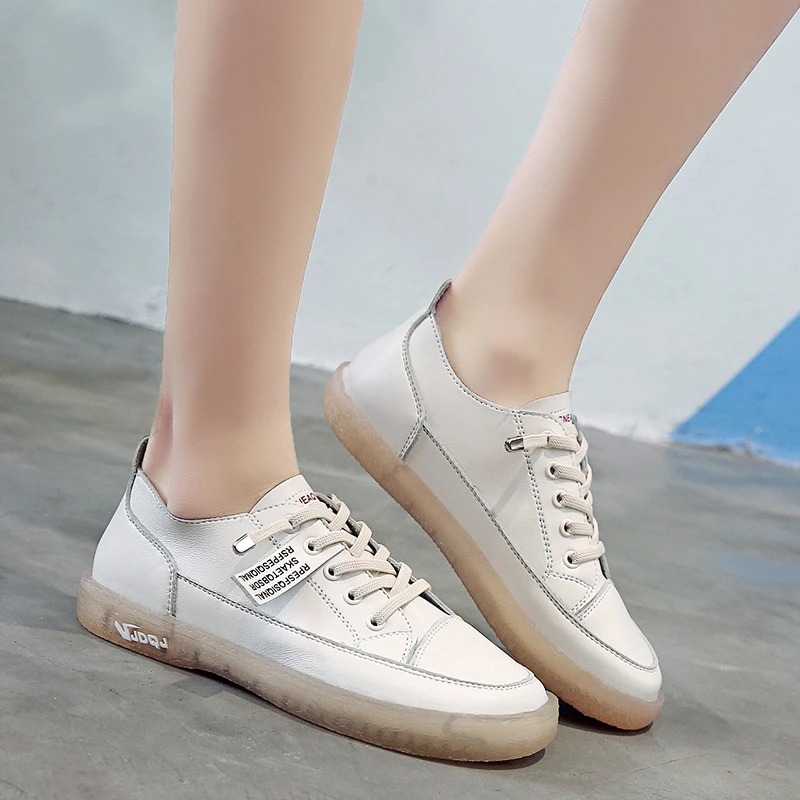 Spring Autumn 2024 New Fashion Sneakers Shoes Women Flats Shoes Woman Soft Bottom Lace-Up Low Cut Zapatos De Mujer High Quality